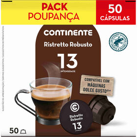 Cápsulas De Café Ristretto Robusto Int 13 Pack Poupança Continente 50 Un