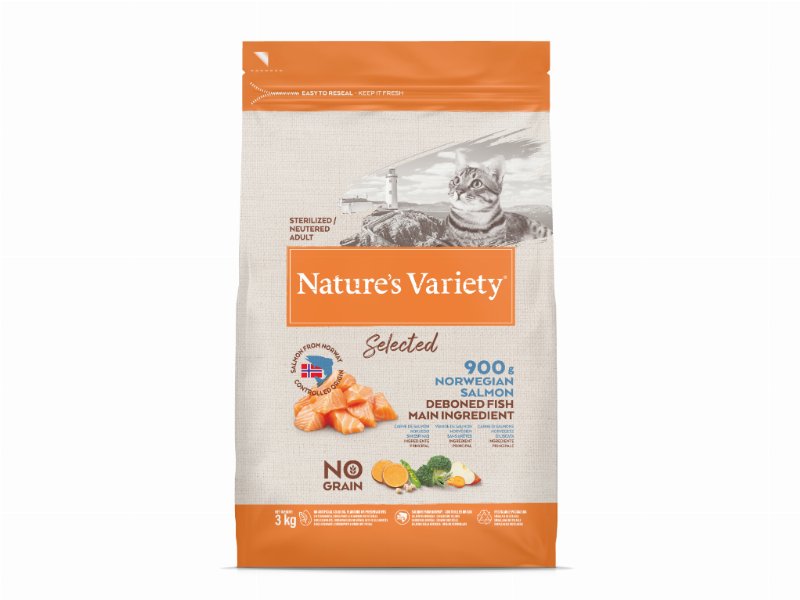 Ração Gato Nature's Variety No Grain Esterilizado Salmão 3 kg