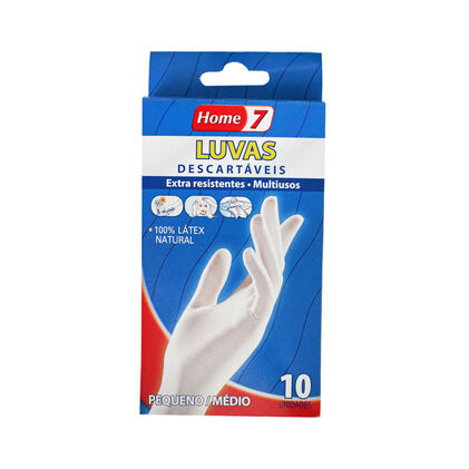Luvas Descartáveis Pequeno/Médio Home 7 10Un
