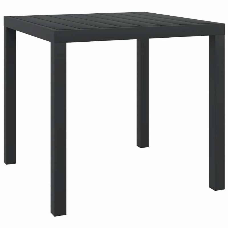 Hkh Mesa De Jardim Em Alumínio E Wpc - Preto