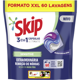 Detergente Máquina Roupa Cápsulas Ultimate Sensitive Skip