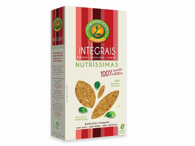 Bolacha Cem Porcento Nutríssimas Integral Tradicionais 250 g