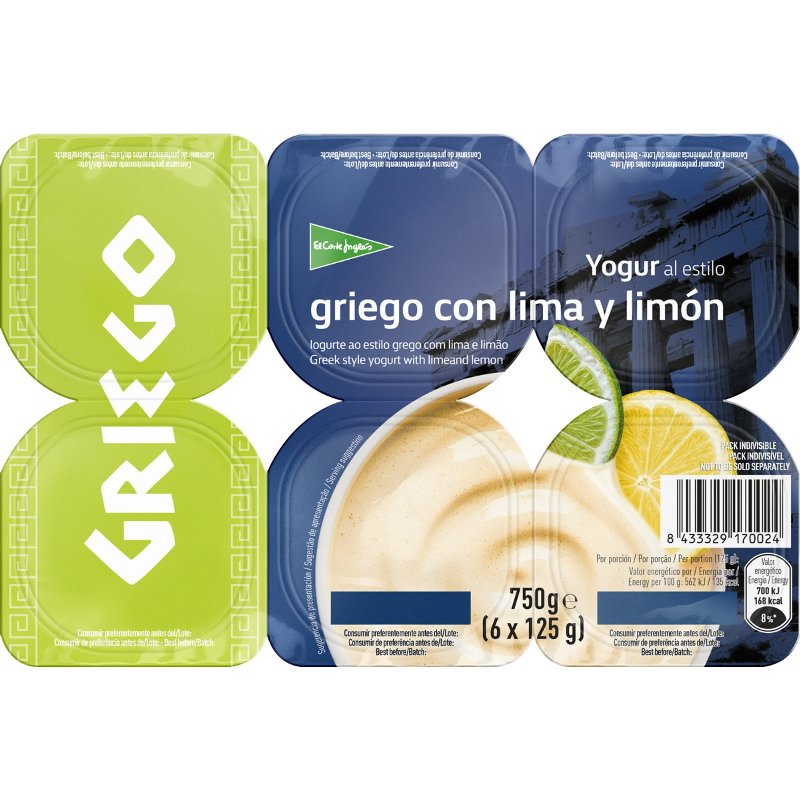 Iogurte Grego Lima Pack 4 Unidades 125 g
