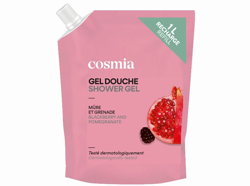 Gel De Banho Cosmia Recarga Amora E Romã 1 l