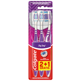 Escova De Dentes Zig Zag Media Colgate 3 Un