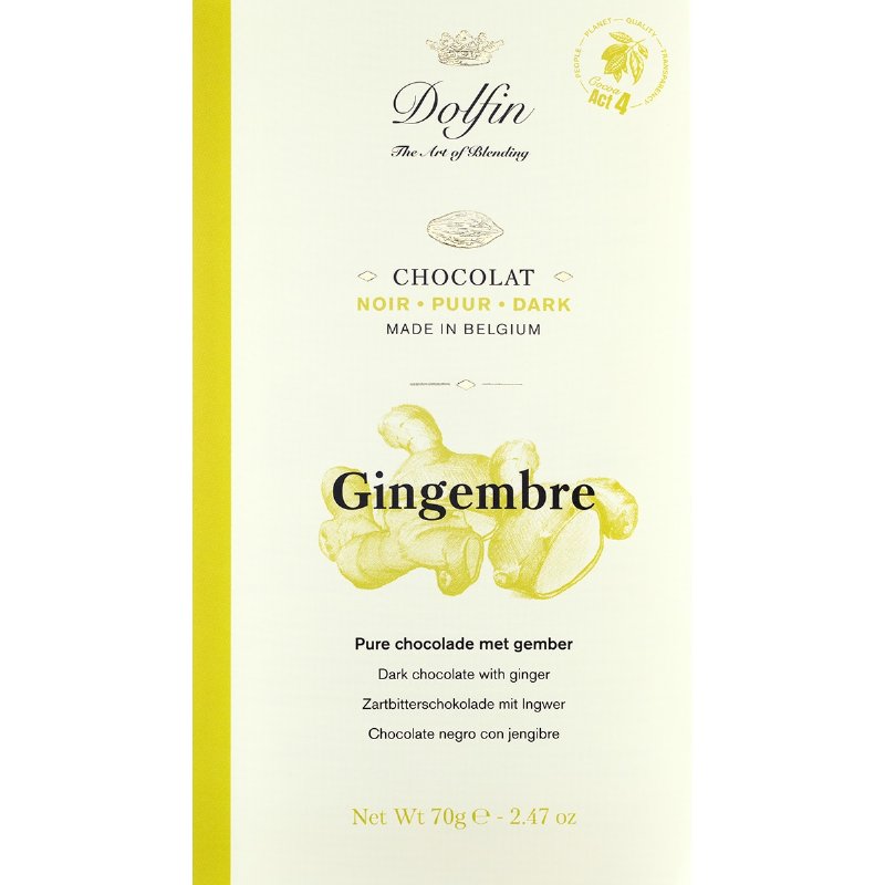 Chocolate Preto Com Gengibre 70 g