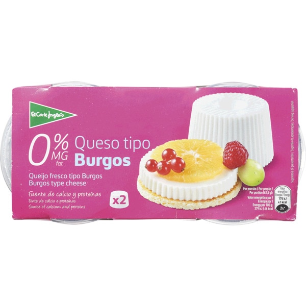 Queijo Fresco Tipo Burgos 0% Gordura Pack 2 500 g