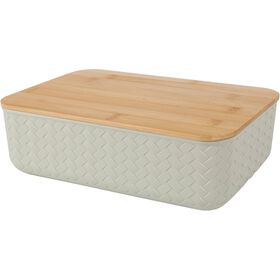 Caixa Entrançada Com Tampa Bambu 18,3X26,2X16,3Cm Verde Kasa