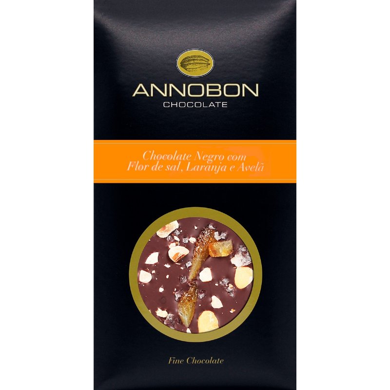 Chocolate Preto Com Flor De Sal, Laranja E Avelã 80 g