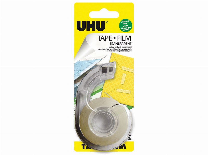Fita Cola Com Dispensador Uhu Transparente 15Mmx33M