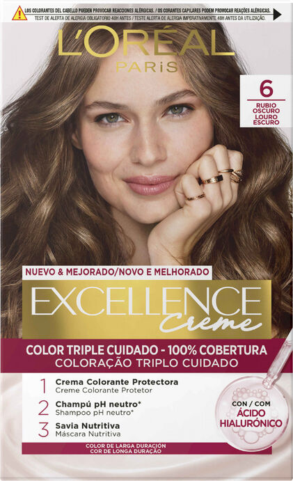 Coloração Excellence Loiro Escuro 6 Excellence L'oreal Paris 1Un