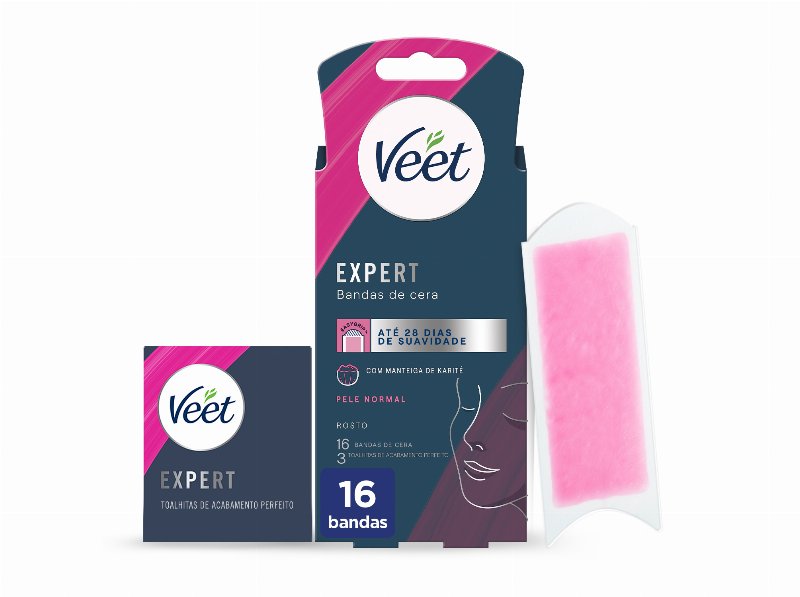 Bandas Cera Facial Veet Expert Peles Normais 16Un