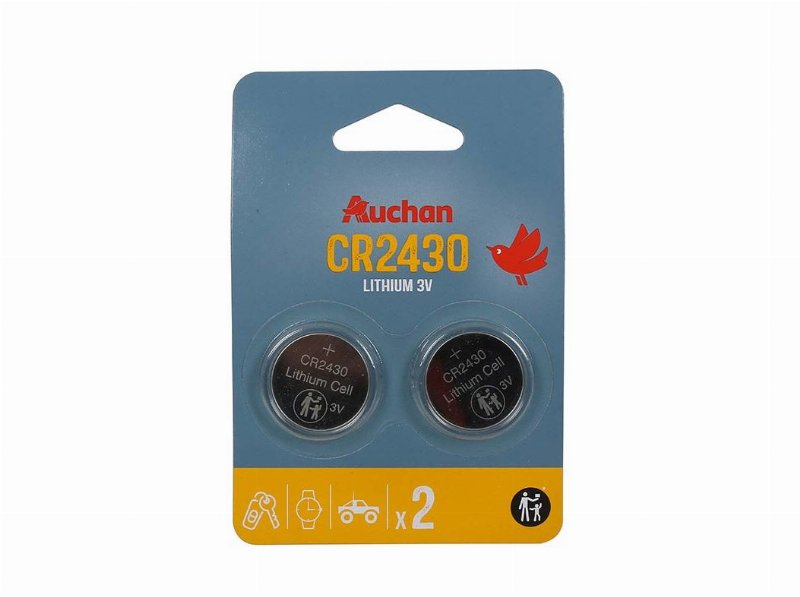 Pack 2 Pilhas Litium Auchan Standard Cr2430