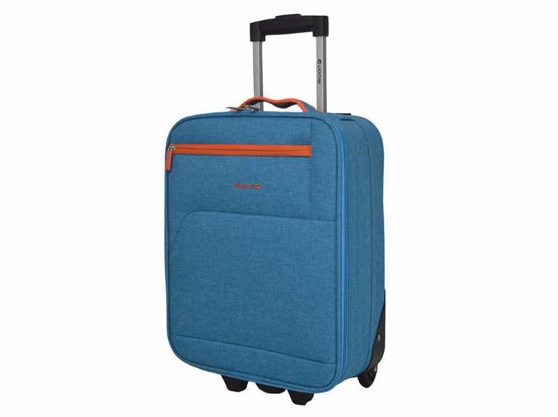 Mala De Cabine Flexível Airport Azul 4 Rodas 44X33X18Cm