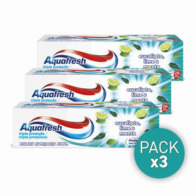 Pasta De Dentes Eucalipto, Lima E Menta Aquafresh 3 X 75 ml