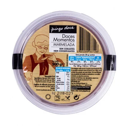 Marmelada Sem Conservantes Pingo Doce 0.5Kg