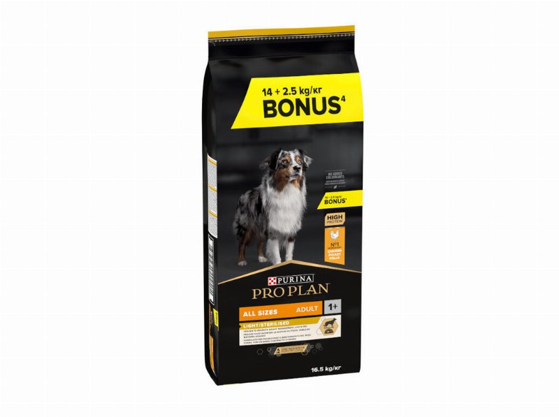 Ração Cão Pro Plan Estrlz Light Frango 14+2.5 kg