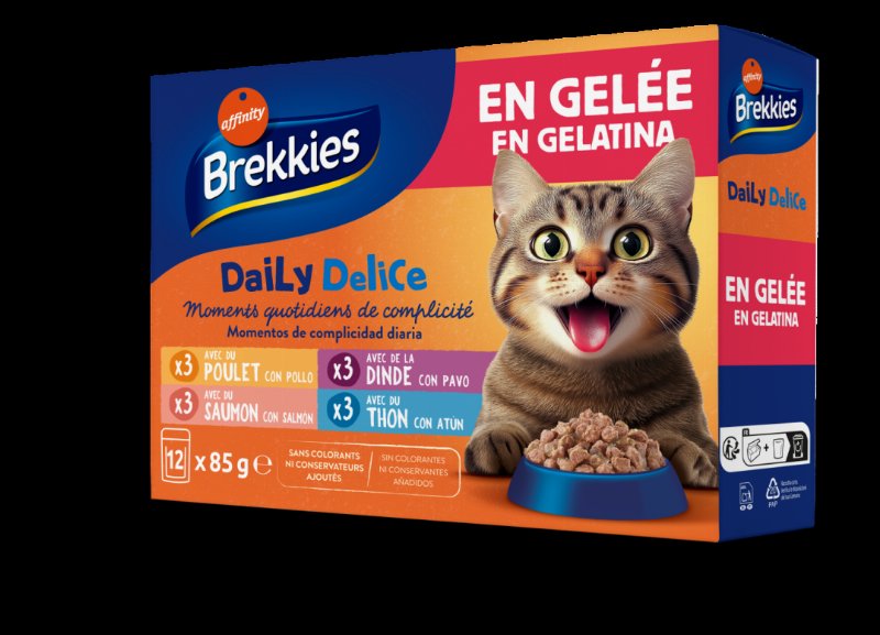 Comida Húmida Para Gato Mix Gelatina Brekkies 1.02Kg