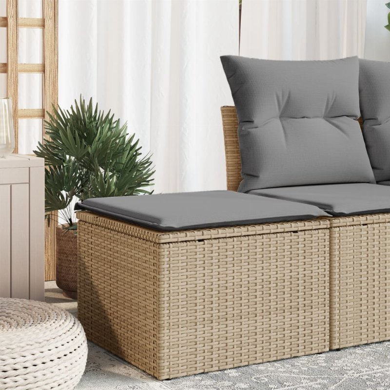 Hkh Banco De Jardim Com Almofada 55X55X37 Cm Vime Pe - Bege
