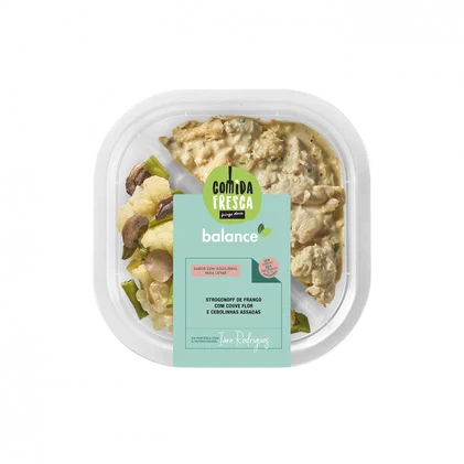 Strogonoff De Frango Com Couve-Flor, Cogumelos E Cebolinhas Balance Comida Fresca 0.3Kg