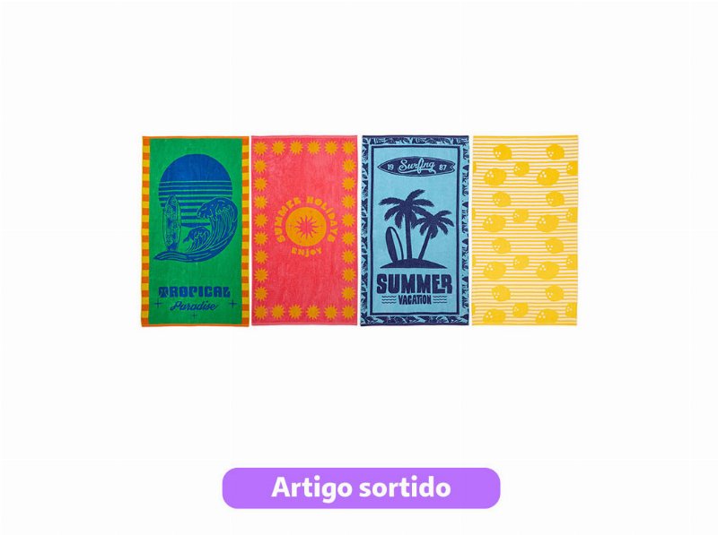 Toalha De Praia Actuel 420 g 90X160Cm Modelos Sortidos