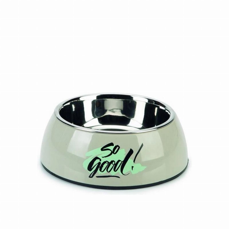 Beeztees Comedouro Para Cão Aço Inoxidável Base Plástico Cinza 18 Cm