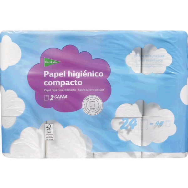 Papel Higiénico Compacto 2 Capas 24 unidades