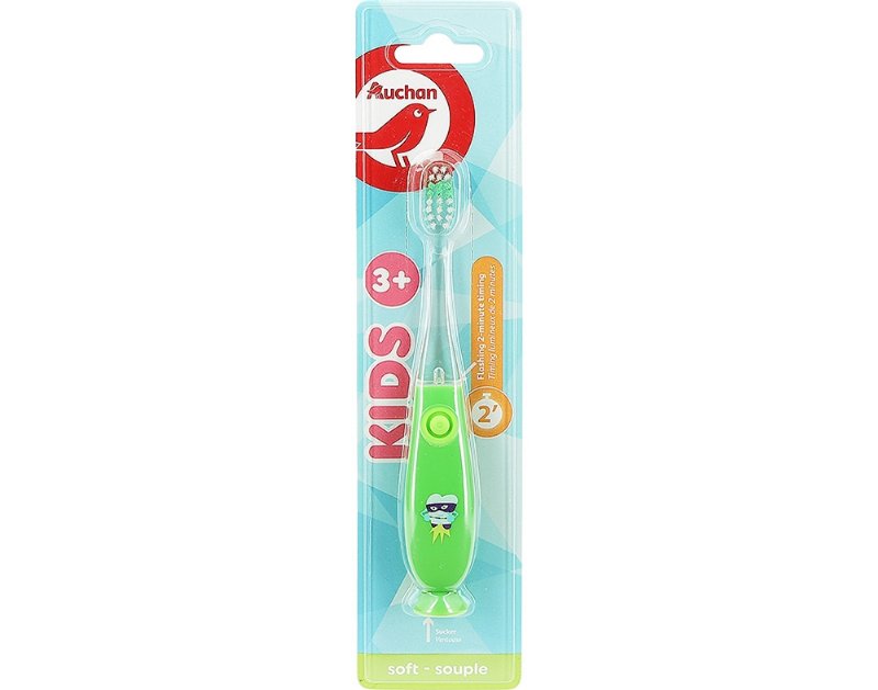 Escova Auchan Dentes Kids 3+ Suave Temporizador 1Un