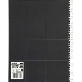 Caderno Espiral Capa Dura A4 Quadriculado Preto Pure Leccit Note!