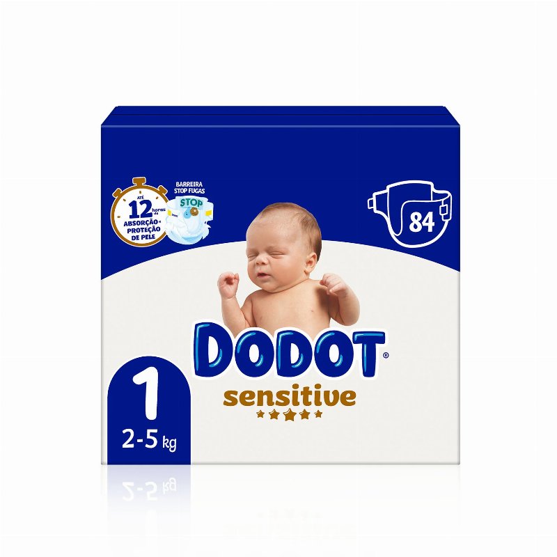 Dodot Sensitive Fraldas T1 (2-5 kg) 84 Un