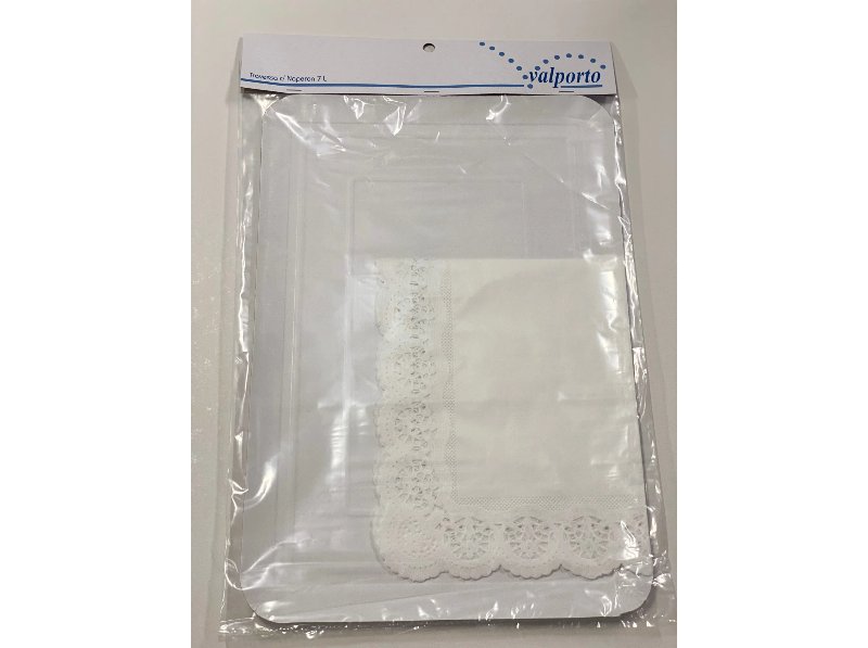 Tabuleiro Com Naperon Valporto Papel Branco 30X42Cm