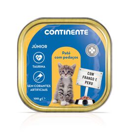 Comida Húmida Para Gato Júnior Frango E Perú Paté Pedaços Continente 100 g