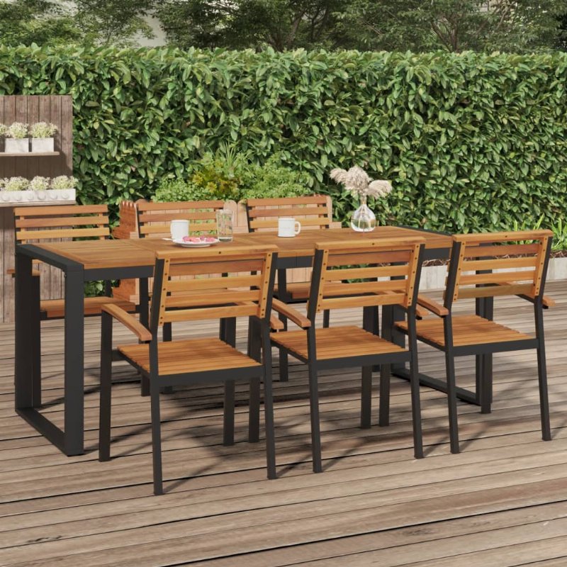 Hkh Mesa Jardim C/ Pernas Em Forma De U Acácia Maciça - Marrom