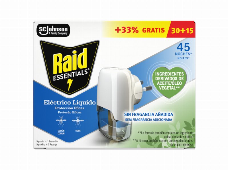 Insecticida Eléctrico Raid Essentials Apa 45Un