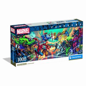 Clementoni - Puzzle Panorama Heroes Vs Villains 1000 Peças