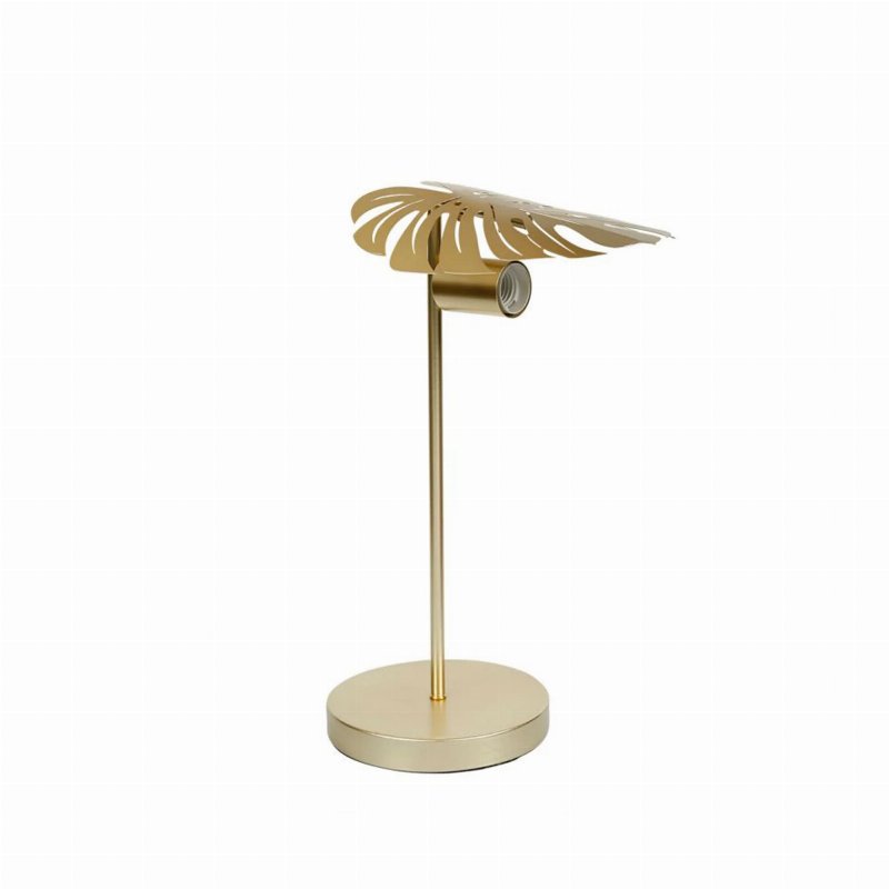 Hkh Candeeiro De Mesa Com Pé Folha Metal Dourado Moana