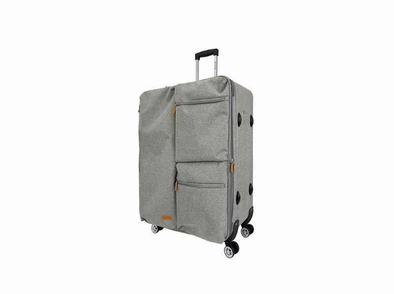 Mala De Viagem Grande Flexível Airport Cinzento 8 Rodas 74X54X27Cm