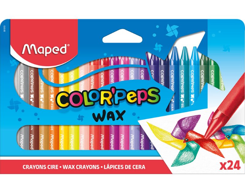 Lápis De Cera Color Peps Maped 24 Unidades
