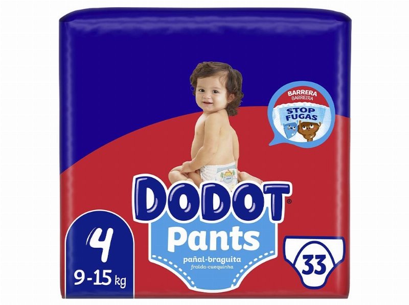 Fraldas Cueca Pants Dodot T4 9-15 kg 33 Un