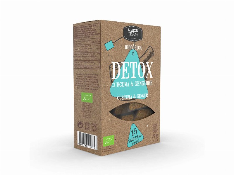 Infusão Lisbon Tea Co. Detox Curcuma Gengibre 15 Saq.