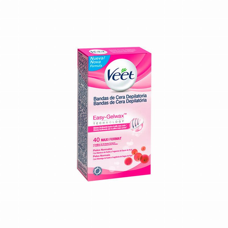 Veet Bandas Depilatórias Cera Fria Corpo Peles Normais 40 Un