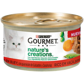 Comida Húmida Para Gato Adulto Vaca Lata Purina Gourmet Nature 24 X 85 g