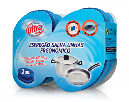 Esfregão Ergonómico Salva Unhas Azul 2Un Ultra 2Un