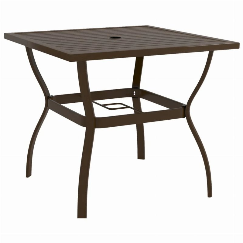 Hkh Mesa De Jardim 81,5X81, Aço Castanho - Marrom