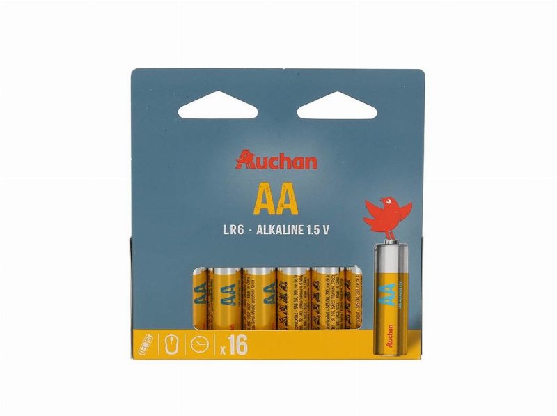 Pack 16 Pilhas Alcalina Auchan Standard Aa Lr06