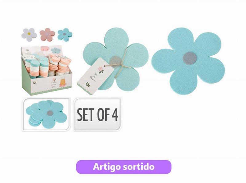 Base Copos 4 Peças Cores Sortidas