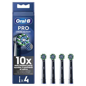Recarga Escova De Dentes Elétrica Cross Action Preto Oral-B 4 Un
