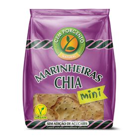 Bolachas Mini Marinheiras Com Chia Cem Porcento 50 gr