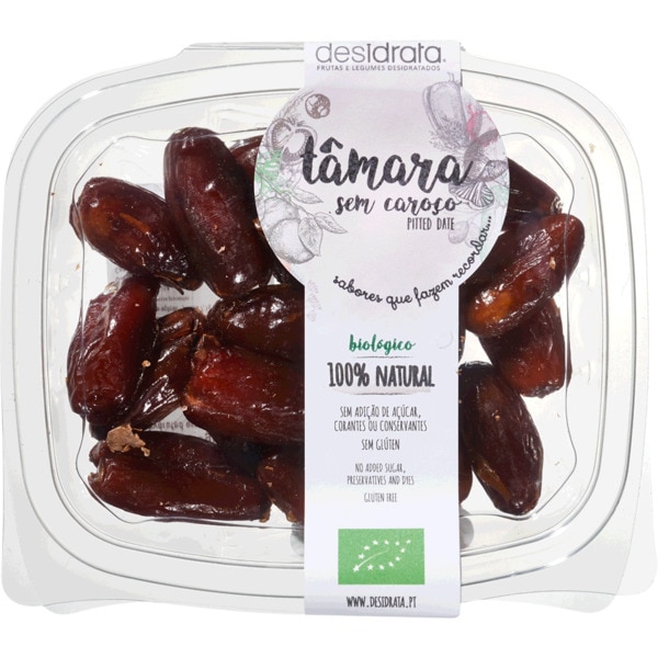 Tâmara Sem Caroço Desidratado Sem Glúten Biológico 130 g