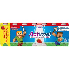 Iogurte Líquido Morango Kids Actimel Danone 1400 gr (14 Un)